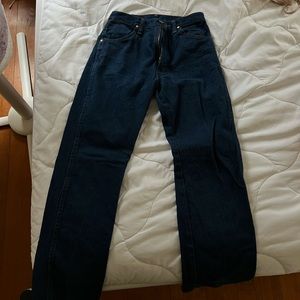 Wrangler high waist straight blue jeans size 2